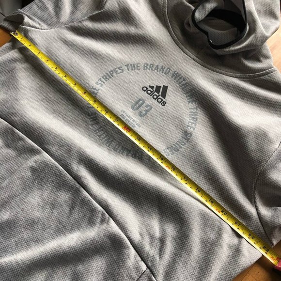 Adidas Hoodie 03  Hooded Sweatshirt  Grey Long Sleeve Men’s Size L - Picture 11 of 16